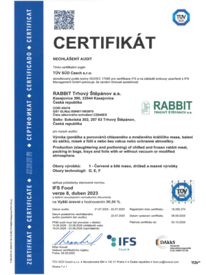 IFS Certifikát 2025