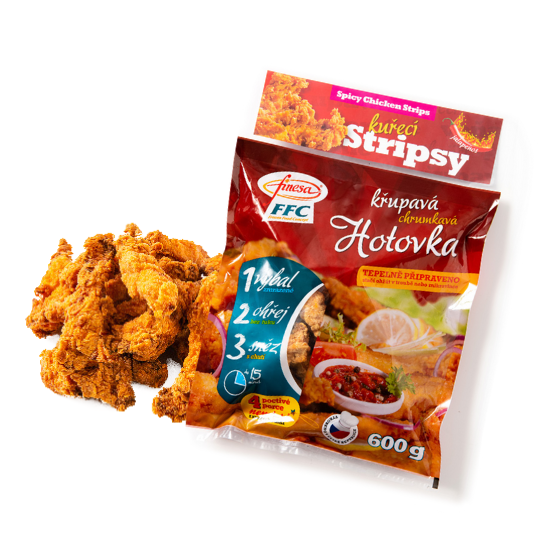 Kuřecí stripsy pálivé 600g mražené